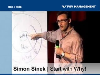 Simon Sinek | Start with Why!
ROI e ROE
 