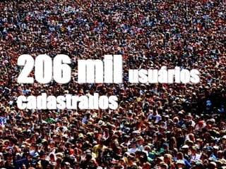 206 mil usuários
cadastrados
 