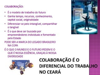 COLABORAÇÃO É O
DIFERENCIAL DO TRABALHO
NO CEARÁ
 