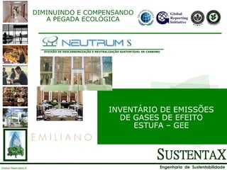 DIVISÃO DE DESCARBONIZAÇÃO E NEUTRALIZAÇÃO SUSTENTÁVEL DE CARBONO INVENTÁRIO DE EMISSÕES DE GASES DE EFEITO ESTUFA – GEE DIMINUINDO E COMPENSANDO A PEGADA ECOLÓGICA 