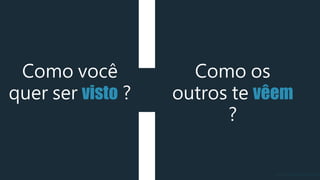 prof.mlcastro@gmail.com
Como você
quer ser visto ?
Como os
outros te vêem
?
 