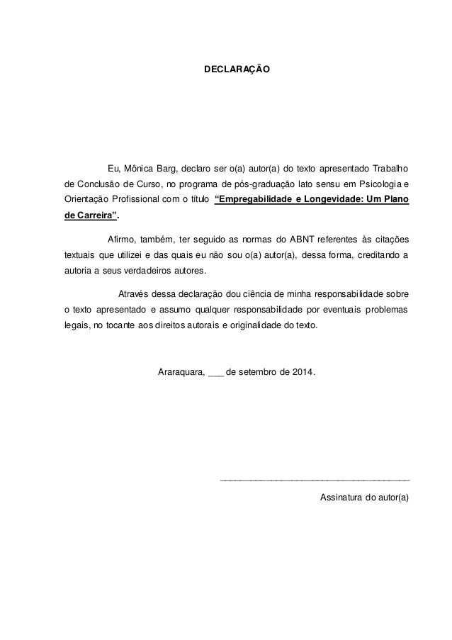 Empregabilidade, longevidade plano de carreira: Carreira 