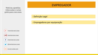 EMPREGADOR
- Definição Legal
- Empregadores por equiparação
 
