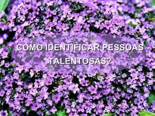 COMO IDENTIFICAR PESSOAS TALENTOSAS? 