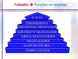Trabalho  Funções no emprego
 