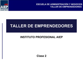 TALLER DE EMPRENDEDORES INSTITUTO PROFESIONAL AIEP Clase 2 
