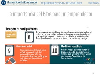 @alfredovelaEmprendedores y Marca Personal Online
La importancia del Blog para un emprendedor
40
 