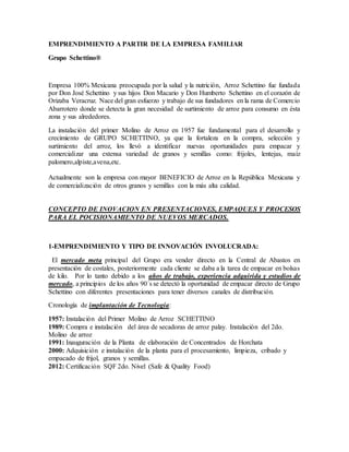 Emprendimiento a partir de la empresa familiar gpo sch | DOCX
