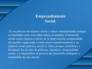 Emprendimiento social presentacion | PPT