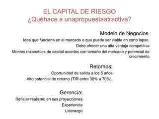 EMPRENDIMIENTO Y CAPITAL DE RIESGO EN VENEZUELA | PPT