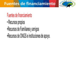 Fuentes de financiamiento
 
