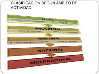 CLASIFICACION SEGÚN ÁMBITO DE ACTIVIDAD.