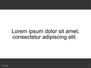 Lorem ipsum dolor sit amet, consectetur adipiscing elit.  