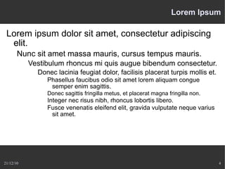 Lorem Ipsum Lorem ipsum dolor sit amet, consectetur adipiscing elit. Nunc sit amet massa mauris, cursus tempus mauris. Vestibulum rhoncus mi quis augue bibendum consectetur. Donec lacinia feugiat dolor, facilisis placerat turpis mollis et. Phasellus faucibus odio sit amet lorem aliquam congue semper enim sagittis. Donec sagittis fringilla metus, et placerat magna fringilla non. Integer nec risus nibh, rhoncus lobortis libero. Fusce venenatis eleifend elit, gravida vulputate neque varius sit amet. 