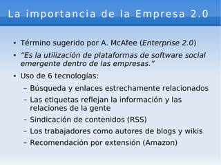 Web 2.0 y Empresa 2.0