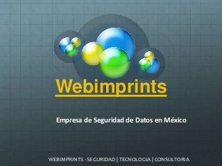 Webimprints
WEBIMPRINTS - SEGURIDAD | TECNOLOGIA | CONSULTORIA
Empresa de Seguridad de Datos en México
 