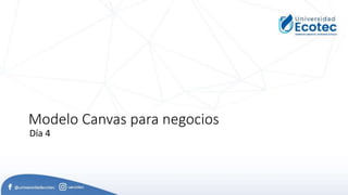 Modelo Canvas para negocios
Día 4
 