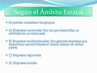 Según el Ámbito Estatal
 