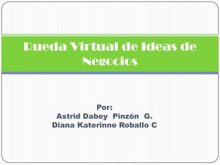 Rueda Virtual de Ideas de  Negocios Por: Astrid Dabey  Pinzón  G. Diana Katerinne Roballo C 