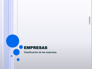 EMPRESAS
Clasificación de las empresas
02/08/2013
 