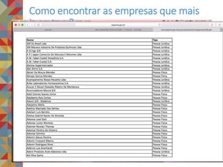 Como encontrar as empresas que mais
investem?
 
