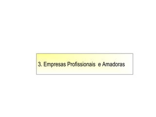 3. Empresas Profissionais e Amadoras
 