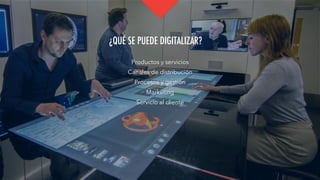 ¿QUÉ SE PUEDE DIGITALIZAR?
Productos y servicios
Canales de distribución
Procesos y gestión
Marketing
Servicio al cliente
 