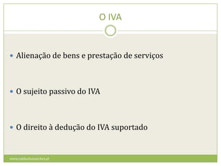 As falsas isenções do IVAO sujeito passivo isento como consumidor finalAs taxas reduzidas de IVAO direito permanente ao reembolso www.saldanhasanches.pt
