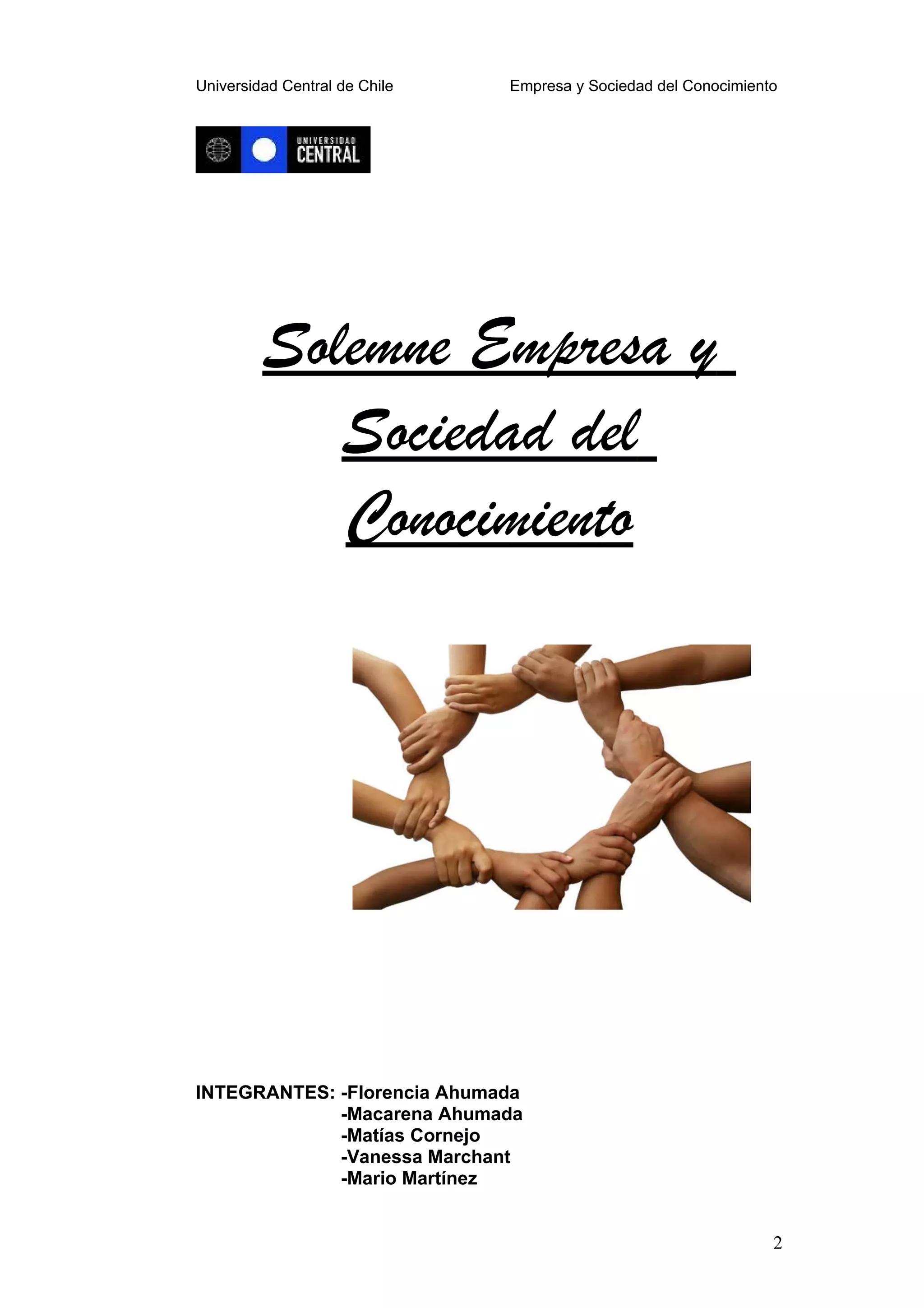 Solemne numero 1:Empresa tradicional y empresa del conocimiento | DOC