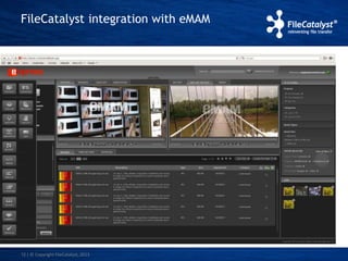 FileCatalyst integration with eMAM 
12 | © Copyright FileCatalyst, 2013 
 
