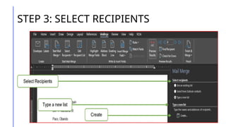 STEP 3: SELECT RECIPIENTS
 