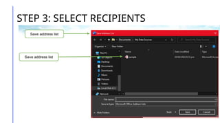 STEP 3: SELECT RECIPIENTS
 