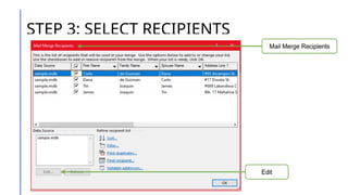 STEP 3: SELECT RECIPIENTS
 