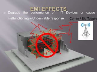  Degrade the performance of IT Devices or cause
malfunctioning – Undesirable response Comm / Sig Towers
 