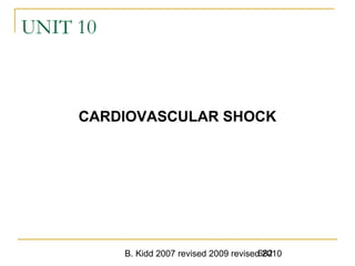 B. Kidd 2007 revised 2009 revised 2010682
UNIT 10
CARDIOVASCULAR SHOCK
 