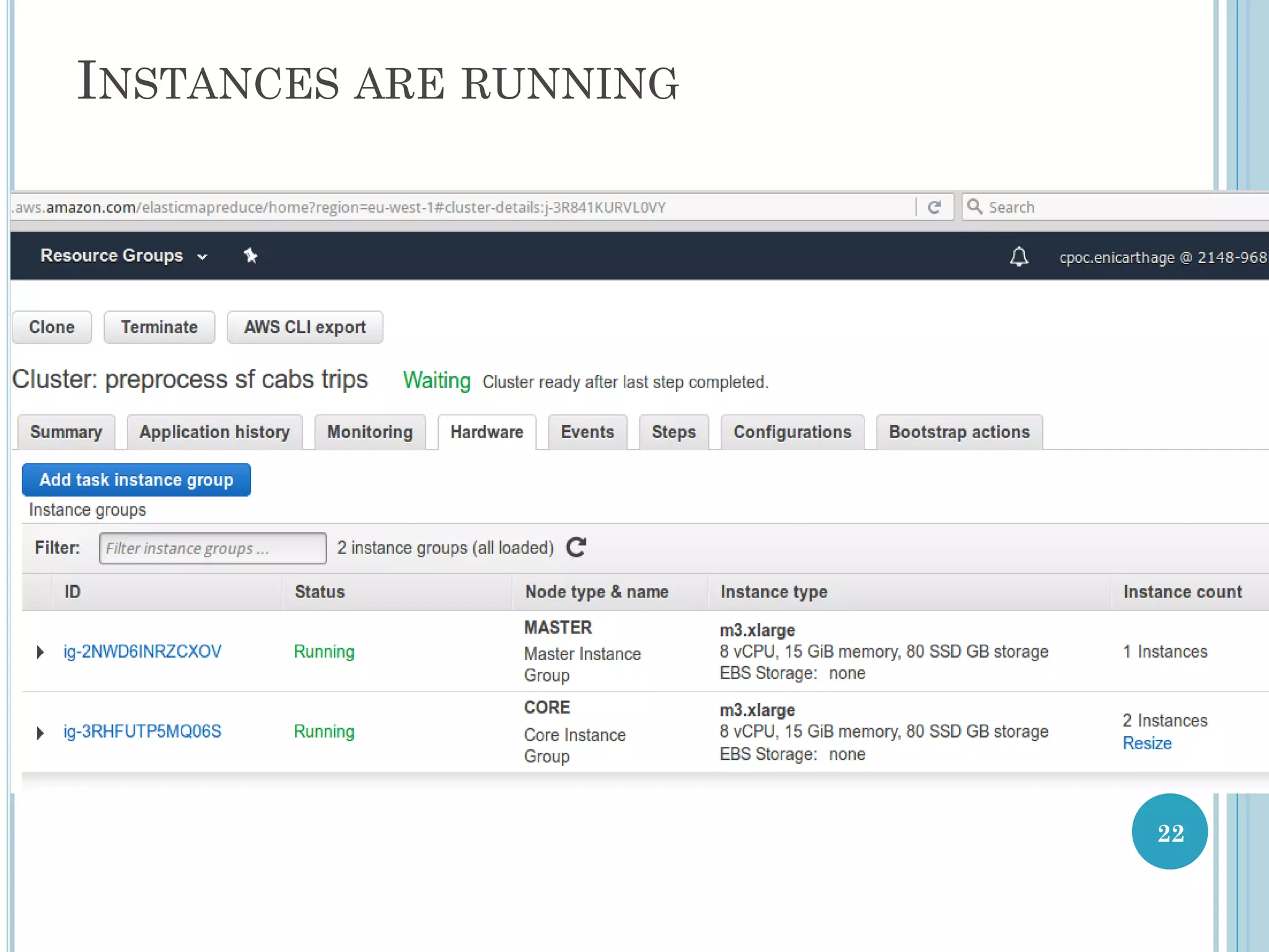 INSTANCES ARE RUNNING
22
 