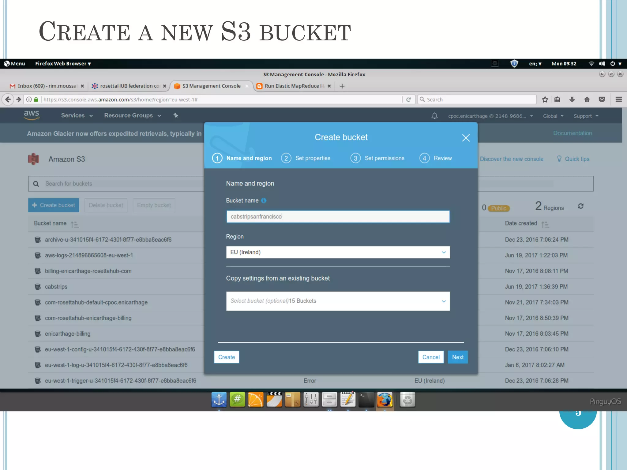 CREATE A NEW S3 BUCKET
5
 