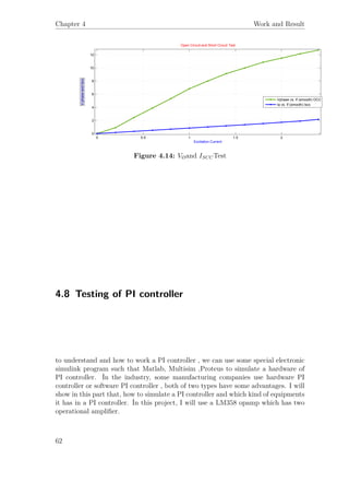 Chapter 4 Work and Result
0 0.5 1 1.5 2
0
2
4
6
8
10
12
Excitation Current
VphaseandIscc
Open Circuit and Short Circuit Test
Vphase vs. If (smooth) OCC
Ia vs. If (smooth) Iscc
Figure 4.14: VØand ISCCTest
4.8 Testing of PI controller
to understand and how to work a PI controller , we can use some special electronic
simulink program such that Matlab, Multisim ,Proteus to simulate a hardware of
PI controller. İn the industry, some manufacturing companies use hardware PI
controller or software PI controller , both of two types have some advantages. I will
show in this part that, how to simulate a PI controller and which kind of equipments
it has in a PI controller. İn this project, I will use a LM358 opamp which has two
operational ampliﬁer.
62
 