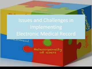 Issues and Challenges in
Implementing
Electronic Medical Record
 