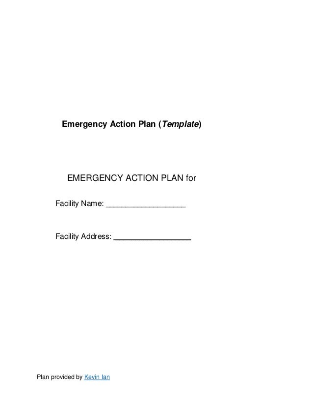 sample emergency action plans