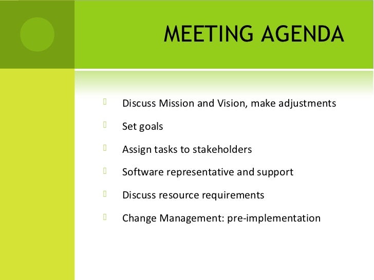 emr implementation staff meeting agenda examples