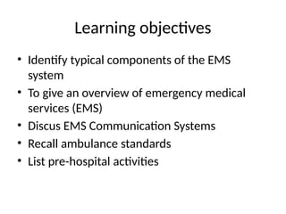Emergency medical service system. power point | PPTX