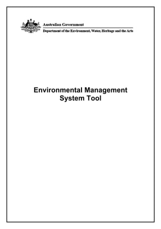 Environmental Management
       System Tool
 