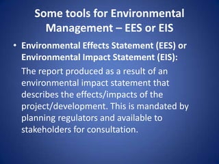 Environment Effects Statement Ecologically Sustainable Development | PPTX