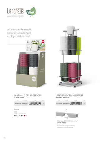 Produktbild von Emsa Landhaus Geländertopf Lorbeergrün 30x30cm - Balkonkübel Für Geländer Bis 6cm