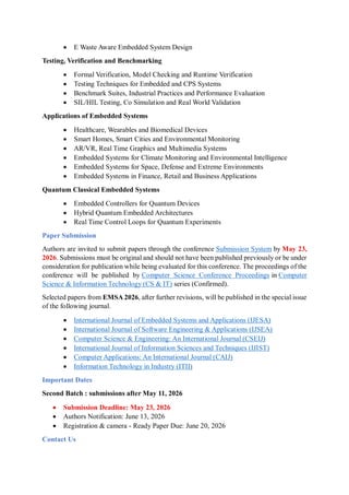 15th International Conference on Embedded Systems and Applications ...
