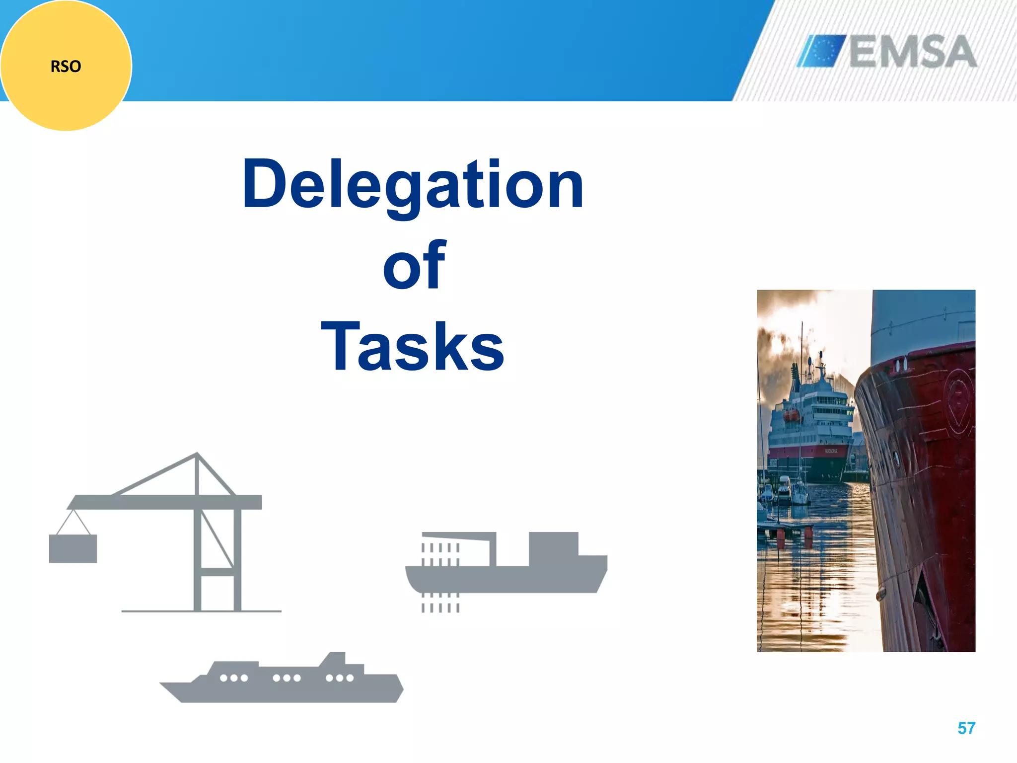 57
Delegation
of
Tasks
RSO
 