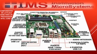 COMPONENTES
DE LA PLACA
BASE PARA UN
PROCESADOR
INTEL CORE I7
Especialista: Juan Carlos Castillo Sánchez
 