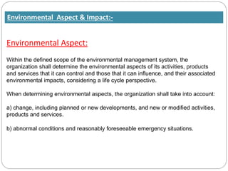 EMS Aspects and Impacts detailed presentation | PDF