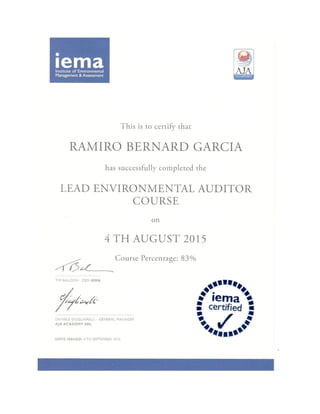 Ems certificate